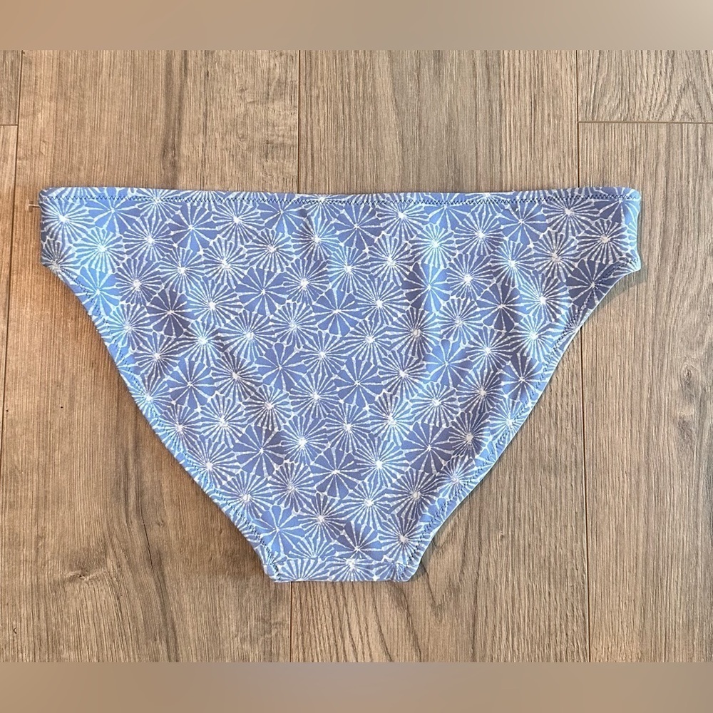 Aerie Large NWT blue geometric floral bikini bottoms swimsuit modest full cover - Picture 3 of 5